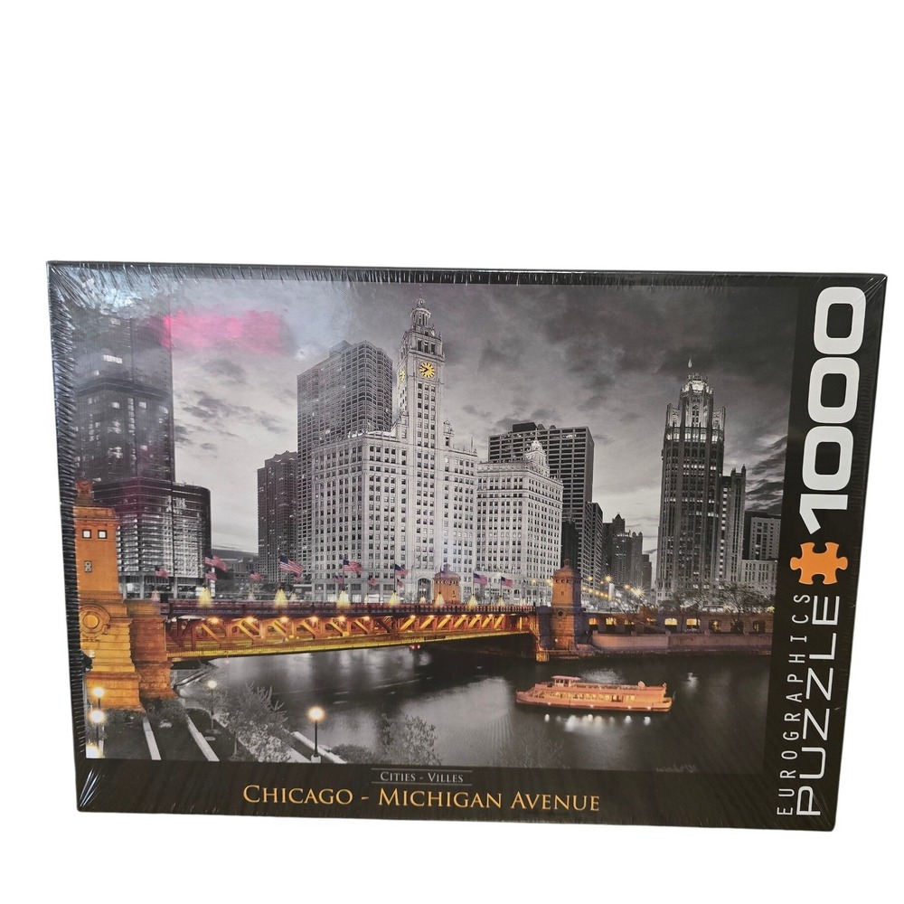 EuroGraphics Chicago Michigan Avenue 1000 Piece Puzzle Cities Villes Sealed NEW